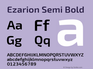 Ezarion Semi Bold Version 1.001;February 20, 2020;FontCreator 12.0.0.2522 64-bit; ttfautohint (v1.6)图片样张