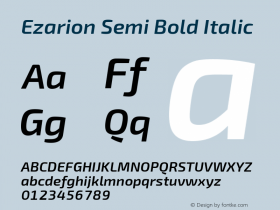 Ezarion Semi Bold Italic Version 1.001;February 20, 2020;FontCreator 12.0.0.2522 64-bit; ttfautohint (v1.6)图片样张