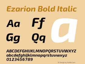 Ezarion Bold Italic Version 1.001;February 20, 2020;FontCreator 12.0.0.2522 64-bit; ttfautohint (v1.6)图片样张