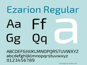 Ezarion Version 1.001;February 20, 2020;FontCreator 12.0.0.2522 64-bit; ttfautohint (v1.6) Font Sample