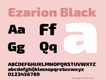 Ezarion Black Version 1.001;February 20, 2020;FontCreator 12.0.0.2522 64-bit; ttfautohint (v1.6)图片样张