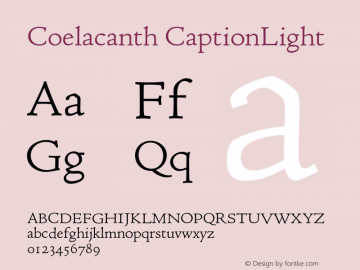 Coelacanth Caption Light Version 0.006 Font Sample