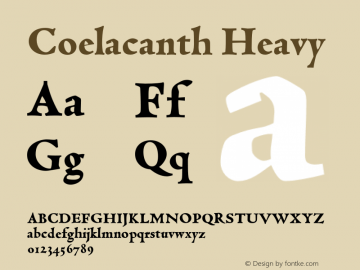 Coelacanth Heavy Version 0.006 Font Sample