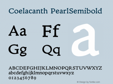 Coelacanth Pearl Semibold Version 0.006图片样张