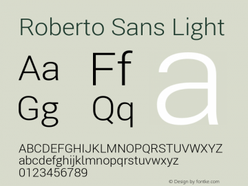 Roberto Sans Light Version 1.00;March 2, 2020;FontCreator 12.0.0.2522 64-bit; ttfautohint (v1.8.3)图片样张