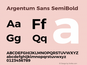 Argentum Sans SemiBold Version 2.60;March 4, 2020;FontCreator 12.0.0.2522 64-bit; ttfautohint (v1.8.3) Font Sample