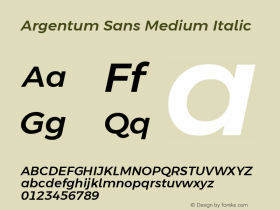 Argentum Sans Medium Italic Version 2.60;March 4, 2020;FontCreator 12.0.0.2522 64-bit; ttfautohint (v1.8.3) Font Sample
