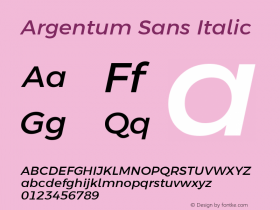 Argentum Sans Italic Version 2.60;March 4, 2020;FontCreator 12.0.0.2522 64-bit; ttfautohint (v1.8.3) Font Sample