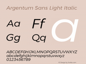 Argentum Sans Light Italic Version 2.60;March 4, 2020;FontCreator 12.0.0.2522 64-bit; ttfautohint (v1.8.3) Font Sample