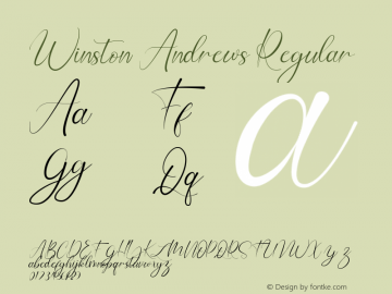 Winston Andrews Version 1.00;March 4, 2020;FontCreator 12.0.0.2563 64-bit Font Sample