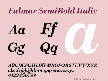 FulmarSemiBoldItalic Version 1.000; ttfautohint (v1.5) Font Sample