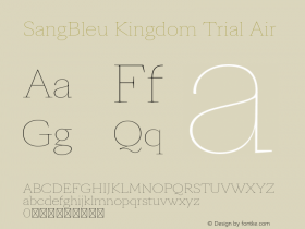 SangBleu Kingdom Trial Air Version 2.500 Font Sample