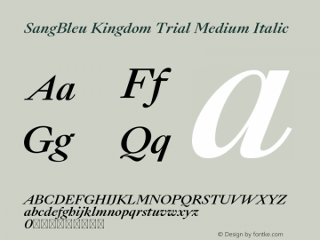 SangBleu Kingdom Trial Medium Italic Version 2.500图片样张