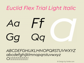 Euclid Flex Trial Light Italic Version 3.000 Font Sample