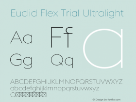 Euclid Flex Trial Ultralight Version 3.000 Font Sample