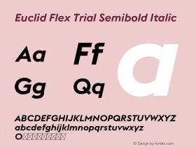 Euclid Flex Trial Semibold Italic Version 3.000 Font Sample