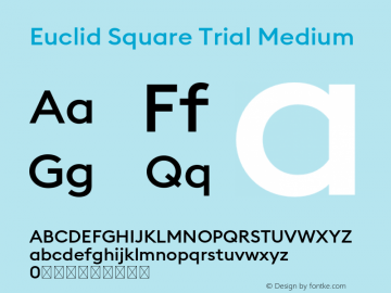Euclid Square Trial Medium Version 3.001 Font Sample