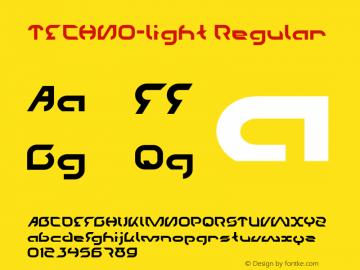 TECHNO-Light Version 1.00;September 1, 2019;FontCreator 11.5.0.2430 64-bit Font Sample