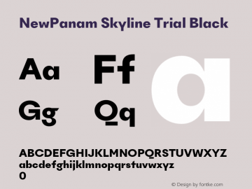 NewPanam Skyline Trial Black Version 2.500 Font Sample