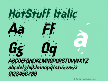 HotStuff Italic 1.0/1995: 2.0/2001 Font Sample