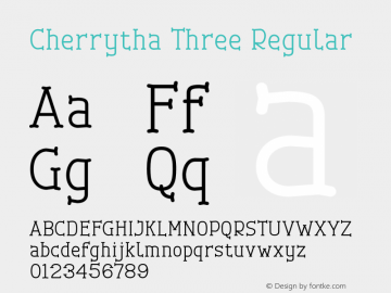Cherrytha Three Version 1.00;January 15, 2020 Font Sample