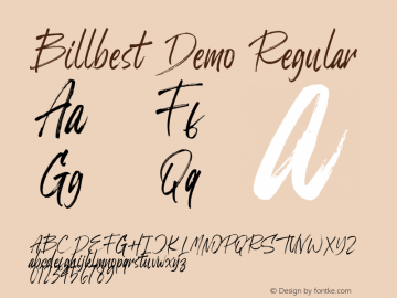 Billbest Demo Version 1.00;January 22, 2020;FontCreator 12.0.0.2535 64-bit Font Sample