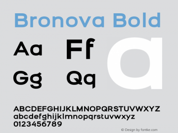 Bronova-Bold Version 1.000 Font Sample