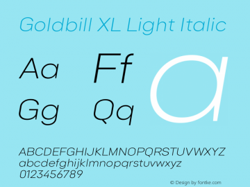 Goldbill XL Light Italic Version 1.000图片样张