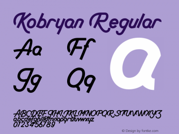 Kobryan Version 1.00;February 10, 2020;FontCreator 12.0.0.2555 64-bit Font Sample