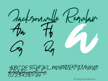 Jacksonville Version 1.00;February 10, 2020;FontCreator 12.0.0.2555 64-bit图片样张