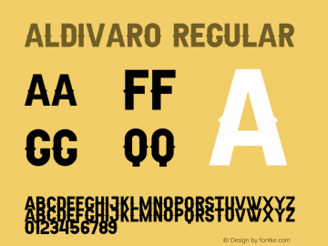 AldivaroDemo Version 1.00;January 22, 2020;FontCreator 12.0.0.2535 64-bit Font Sample