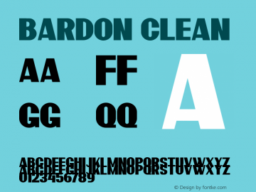 BardonDemo-Clean Version 1.00;January 22, 2020;FontCreator 12.0.0.2535 64-bit Font Sample