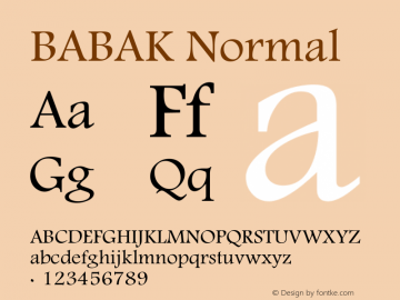 BABAK Normal Macromedia Fontographer 4.1 16/09/97图片样张