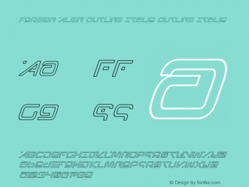 Foreign Alien Outline Italic Version 1.0; 2020图片样张