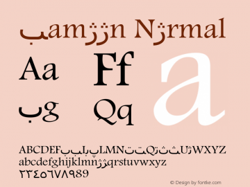 Hamoon Normal Macromedia Fontographer 4.1 16/09/97 Font Sample
