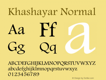 Khashayar Normal Macromedia Fontographer 4.1 16/09/97图片样张