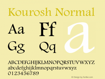 Kourosh Normal Macromedia Fontographer 4.1 16/09/97图片样张