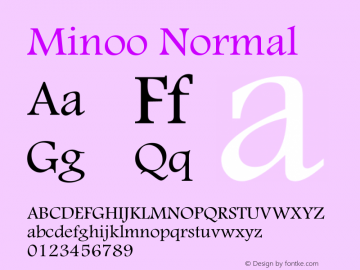 Minoo Normal Macromedia Fontographer 4.1 16/09/97图片样张