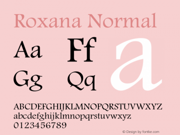 Roxana Normal Macromedia Fontographer 4.1 16/09/97 Font Sample