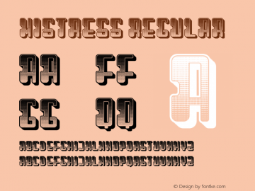 Mistress Regular Version 1.000 Font Sample