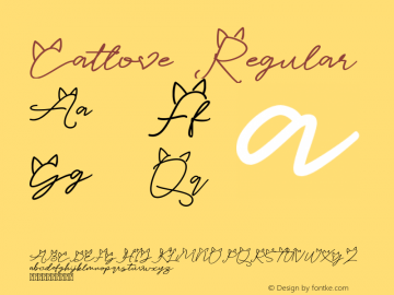 Catlove Version 1.00;February 23, 2020;FontCreator 12.0.0.2563 64-bit图片样张