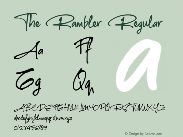 The Rambler Version 1.00;February 24, 2020;FontCreator 11.0.0.2388 32-bit Font Sample