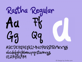 Rastha Version 1.00;February 23, 2020;FontCreator 12.0.0.2545 64-bit Font Sample