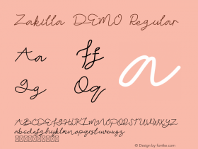 Zakilla DEMO Version 1.002;Fontself Maker 3.4.0 Font Sample