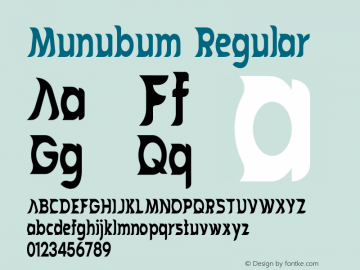 Munubum Version 1.002;Fontself Maker 3.4.0 Font Sample