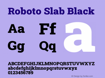 Roboto Slab Black Version 2.000; ttfautohint (v1.8.1.43-b0c9) Font Sample