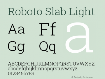 Roboto Slab Light Version 2.000; ttfautohint (v1.8.1.43-b0c9) Font Sample