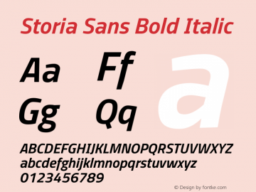 Storia Sans Bold Italic Version 60.001;March 5, 2020;FontCreator 12.0.0.2522 64-bit Font Sample