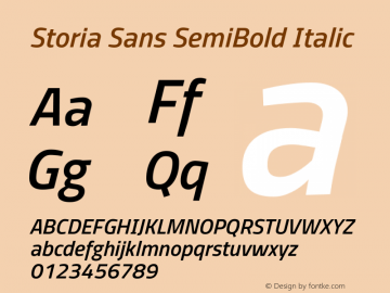 Storia Sans SemiBold Italic Version 60.001;March 5, 2020;FontCreator 12.0.0.2522 64-bit Font Sample