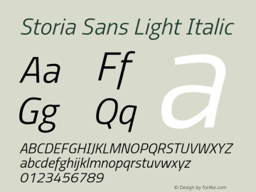 Storia Sans Light Italic Version 60.001;March 5, 2020;FontCreator 12.0.0.2522 64-bit Font Sample